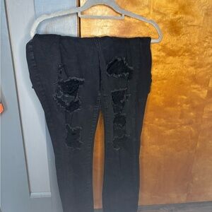 American Eagle Outfitters Black Skinny Distressed Jeggings